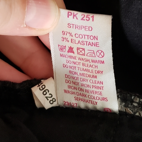 Simply Be Black Grey Striped Pants Women's Size 18 - Picture 7 of 7